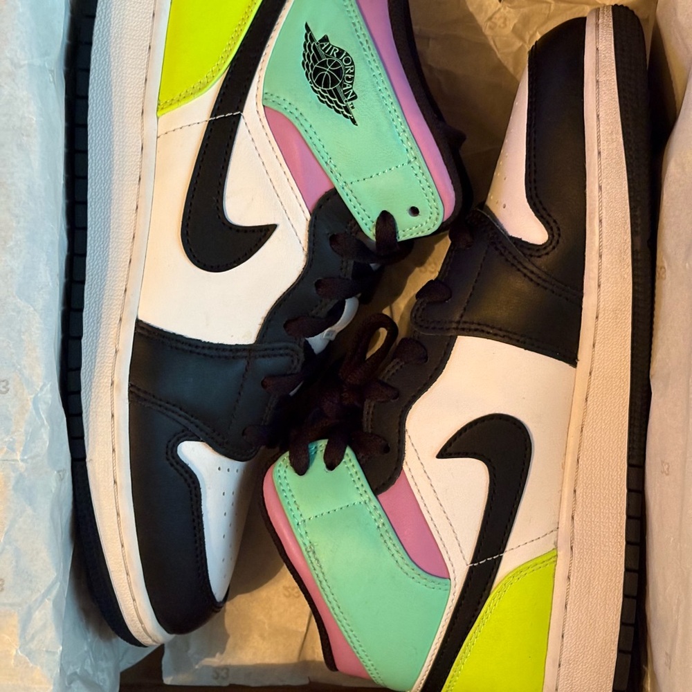 Vibrant High-Top Sneakers with Black Accents